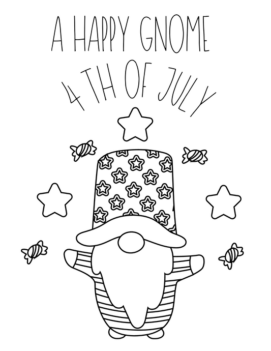 4th of July Digital Coloring Book- Instant Download